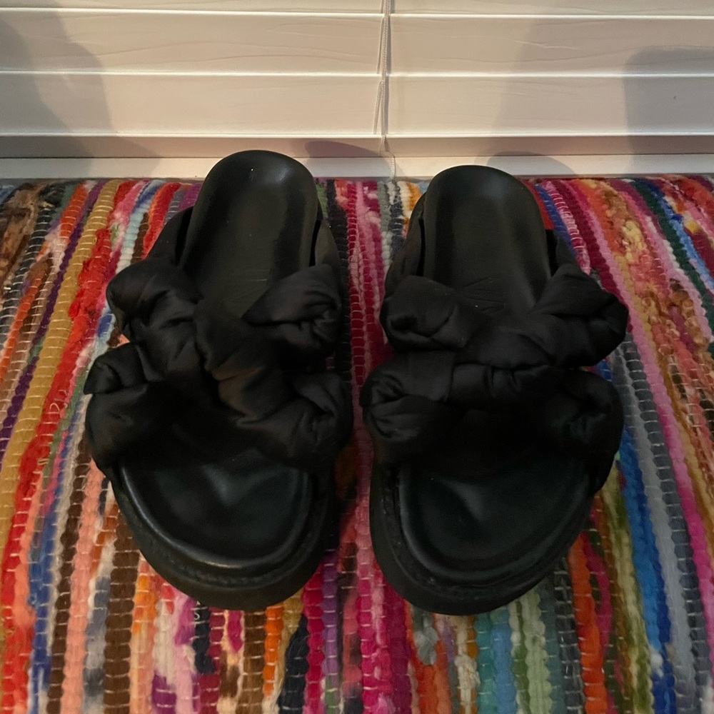 GANNI silk knotted platform sandals